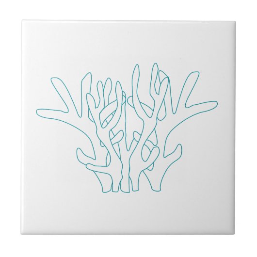 Carreau Branche de Corail Aqua Blanche (Devant)