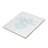 Carreau Branche de Corail Aqua Blanche (Côté)