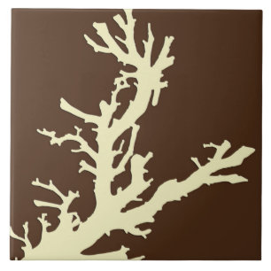 Carreau Branche de corail - cacao brun et beige