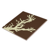 Carreau Branche de corail - cacao brun et beige (Côté)