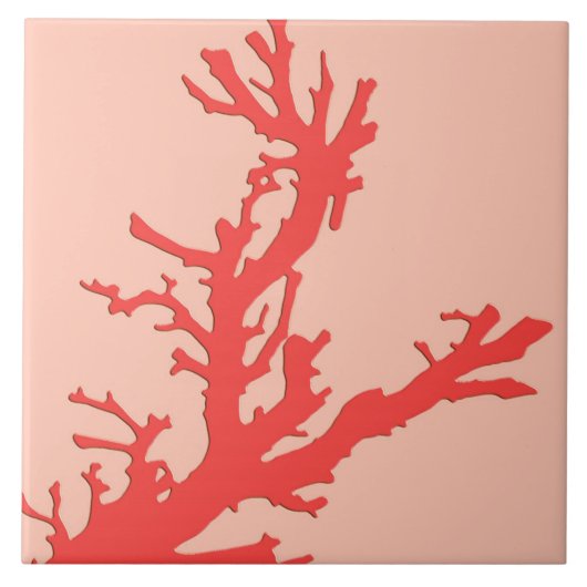 Carreau Branche de corail - nuances de corail orange (Devant)