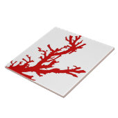 Carreau Branche de corail - rouge de corail et blanc (Côté)