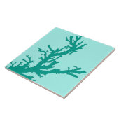 Carreau Branche de corail - turquoise et aqua (Côté)