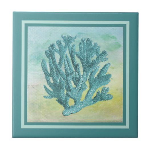 Carreau Branche de corail turquoise foncé (Devant)