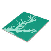 Carreau Branche de corail - vert turquoise et marin (Côté)