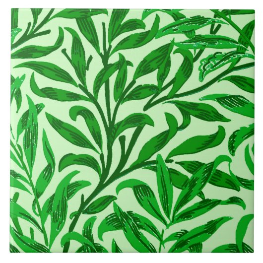 Carreau Branche de saule de William Morris, vert vert (Devant)