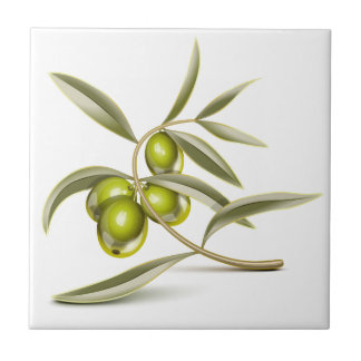 Carreau Branche d'olives vertes