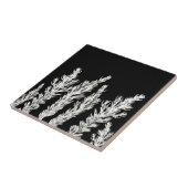 Carreau Branche Feuille Herbe Rosemary Noir Blanc (Côté)