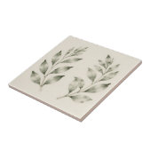 Carreau Branches de laurier à l'aquarelle élégante (Côté)