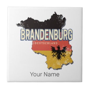 Carreau Brandenburg Allemagne Retro State Map Vintage