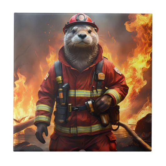 Carreau **"Bravoure éclatante : Le pompier Otter"** (Devant)