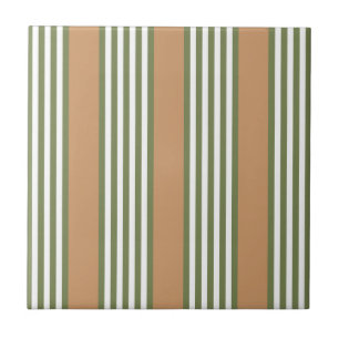 Carreau Brayures vert olive et blanc motif avec bronze