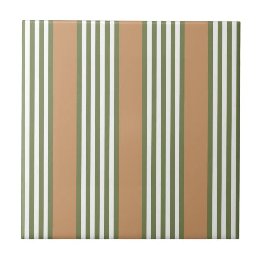 Carreau Brayures vert olive et blanc motif avec bronze (Devant)