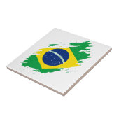 Carreau Brésil Drapeau Déchiré Fierté Nationale Supporters (Côté)