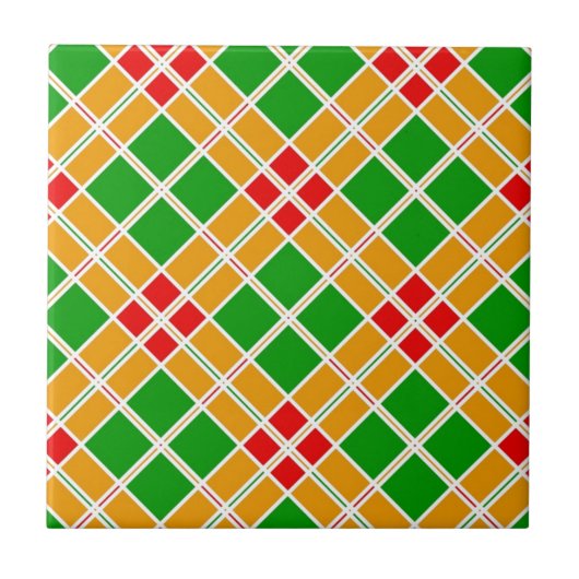 Carreau Bright Argyl rouge vert jaune motif accessoire (Devant)