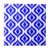 Carreau Bright Azure Blue Retro Chic Ikat laisse tomber le (Devant)