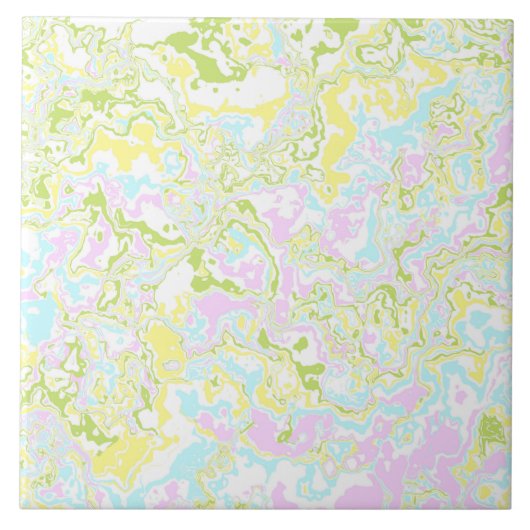 Carreau Bright Coloré Pastel Trippy Retro Boho Marble (Devant)