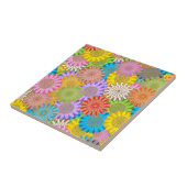 Carreau Bright Colorful Busy Chaotic Hippy Flower Pattern (Côté)