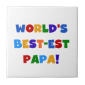 Carreau Bright Colours World's Best Papa Tshirts and Gifts (Devant)