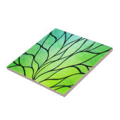 Carreau Bright Green Hues Creative Leave Motif (Côté)