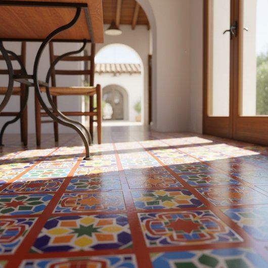 Carreau Bright Sun Star Moroccan Ceramic Tile