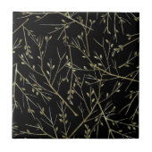 Carreau Brindilles d'or en noir (Devant)