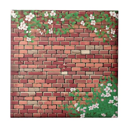 Carreau Brique Rustique Avec Floral (Devant)