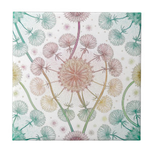 Carreau Brise de Dandelion Whimsical - Pastel Botanique