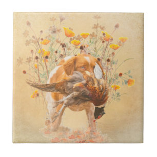 Carreau Brittany Spaniel, Chasse Pheasant Coffee Mug T-Sh