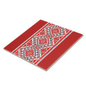 Carreau Broderie de rouge de Vyshyvanka d'Ukrainien (Côté)
