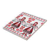 Carreau Broderie ukrainienne traditionnelle filles ukraini (Côté)