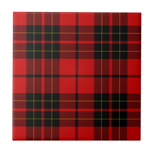 Carreau Brodie clan tartan rouge noir plaid (Devant)