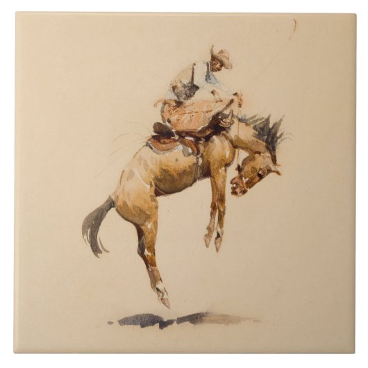 Carreau Bronco sauvage d'Edward Borein (Devant)