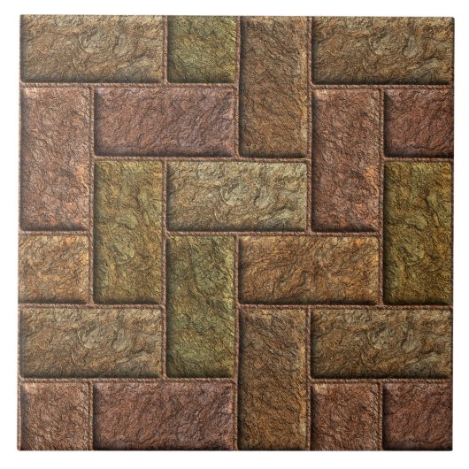 Carreau Bronze et cuivre numériques brillants de motif de (Devant)