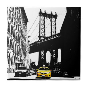 Carreau Brooklyn Bridge New York City Ny Nyc Taxi jaune