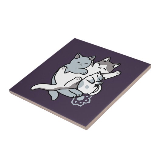 Carreau Brosse à lait - Chats à couchage mignon (Côté)