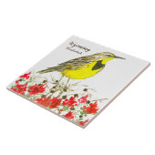 Carreau Brosse à peinture indienne Meadowlark Wyoming Souv (Côté)