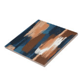 Carreau Brosses Abstraites en bleu, blanc et Brown (Côté)