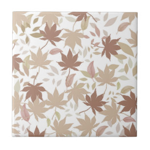 Carreau Brown Automne Floral Feuille Y2K Motif