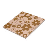 Carreau Brown Automne Retro Y2K Hippie Flower Motif (Côté)