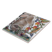 Carreau Brown lapin lapin Oiseau joli Floral Mural fond (Côté)