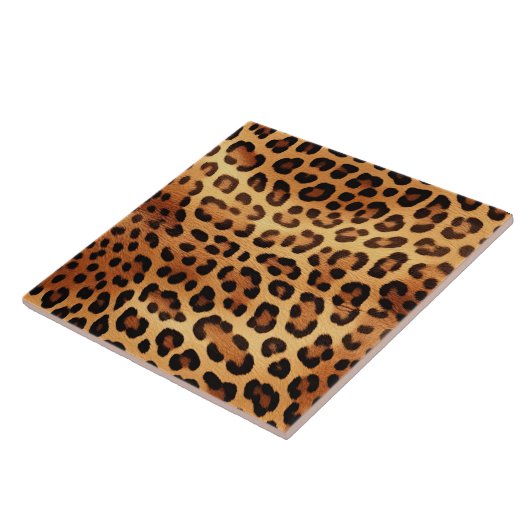 Carreau Brown noir Empreinte de léopard or (Côté)