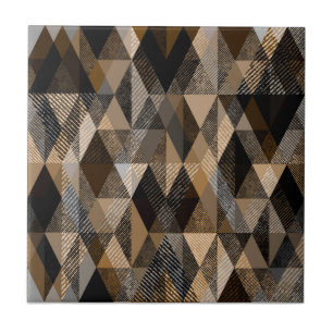 Carreau Brun rhombique texturé avec beige