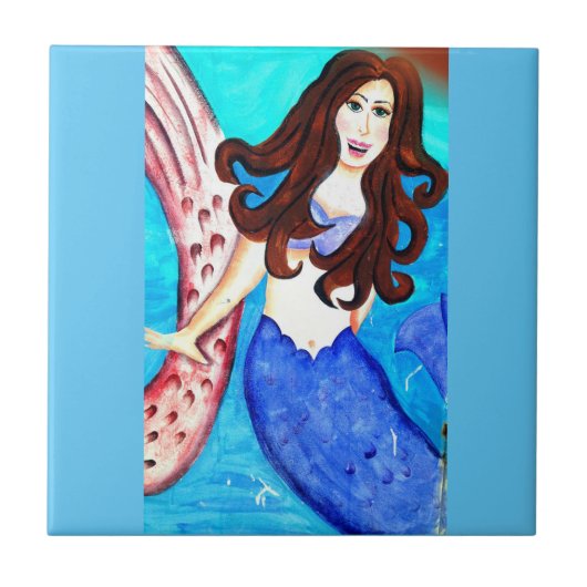 Carreau brunette mermaid (Devant)