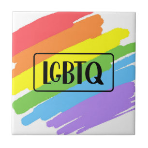 Carreau Brushstrokes LGBTQ Arc-en-ciel