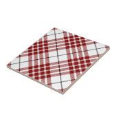 Carreau Buchanan tartan rouge blanc plaid (Côté)