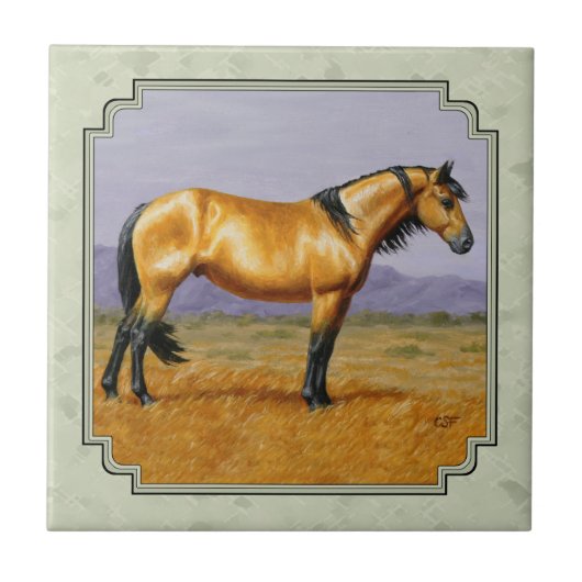 Carreau Buckskin Horse Mustang Stallion (Devant)