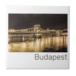 Carreau Budapest avec le Pont à Chaînes Panorama Vintage