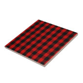 Carreau Buffalo Check Red et Black Plaid (Côté)