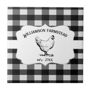 Carreau Buffle noir Plaid Farm poulet décoratif